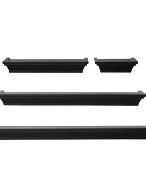 New! Two Sets of 4pc Always Home Encore Black Floating Wall Shelfs